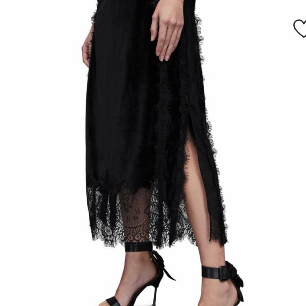 All Saints NWT 4 S Mila velvet lace maxi dress sleeveless flattering luxury - Picture 5 of 9